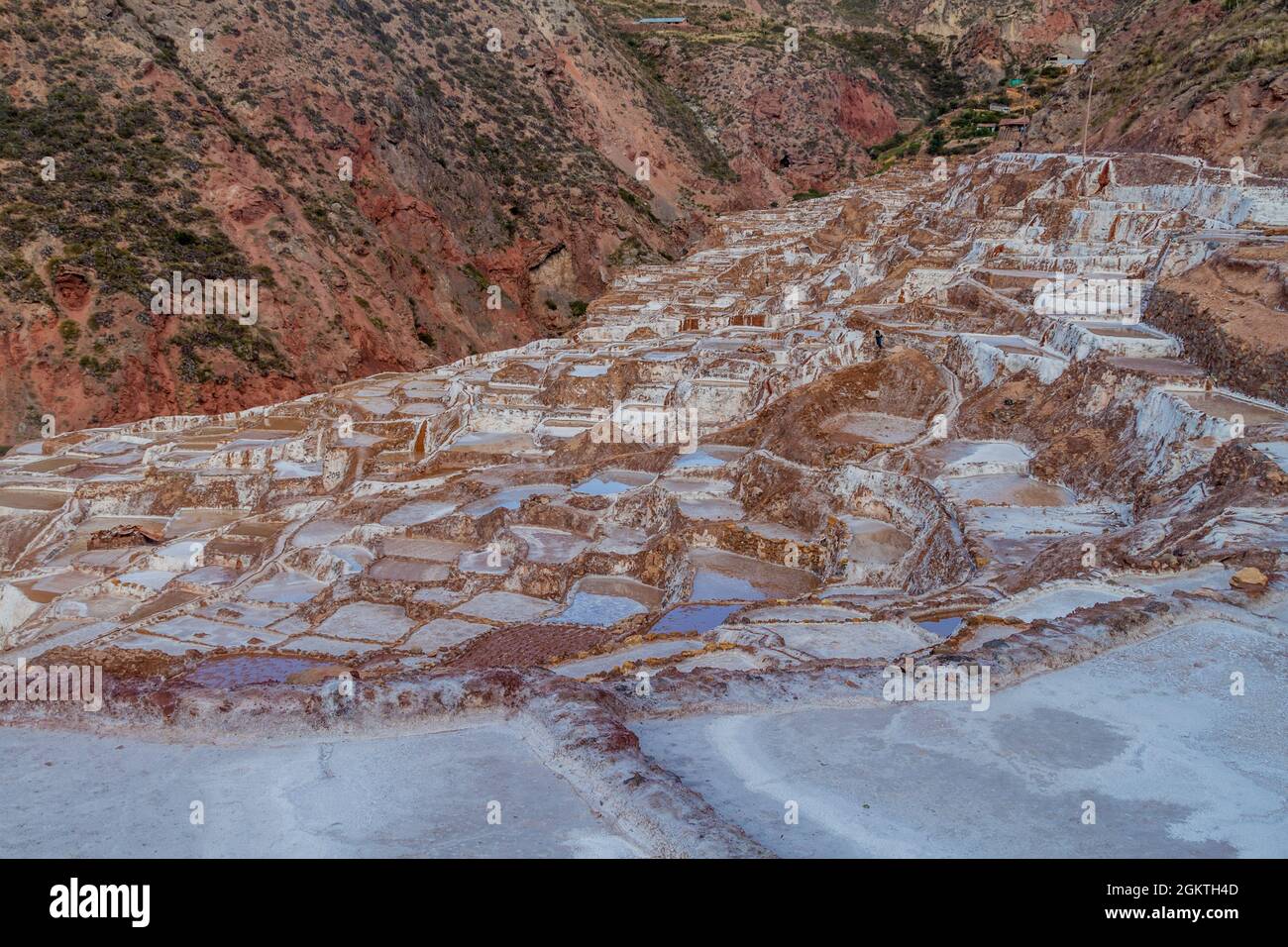 Salt extraction pans (Salinas) in Sacred Valley of Incas, Peru Stock ...