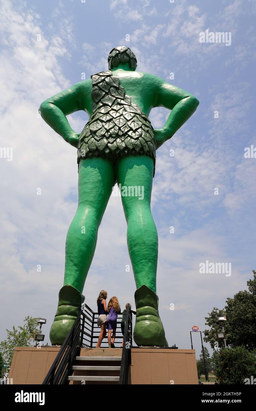 The Back View Of Jolly Green Giant Statue In Blue Earth.Minnesota.USA ...