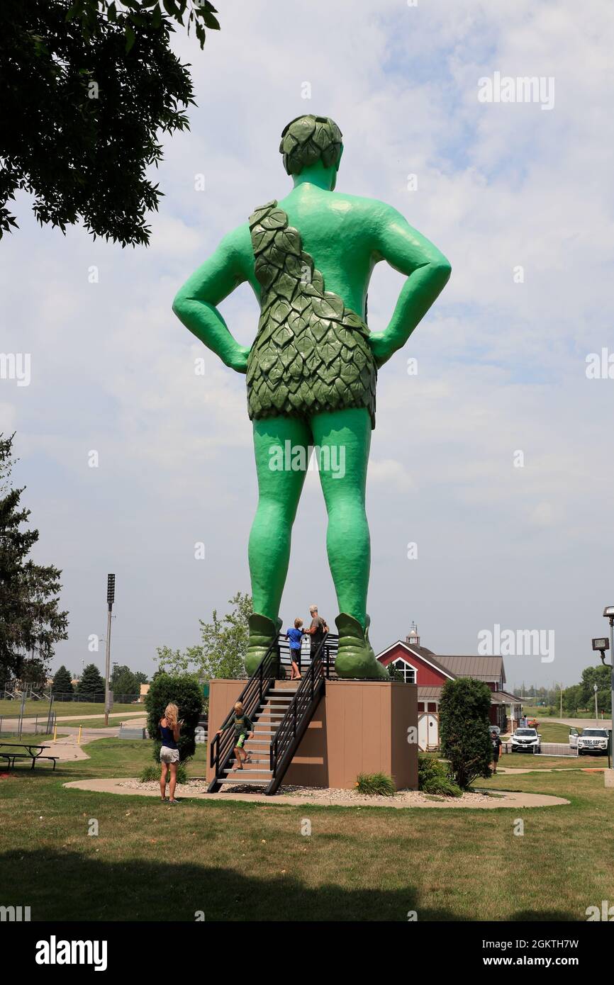 The back view of Jolly Green Giant statue in Blue Earth.Minnesota.USA