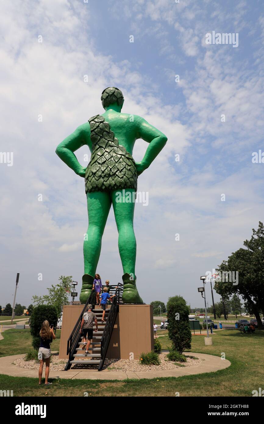 The back view of Jolly Green Giant statue in Blue Earth.Minnesota.USA
