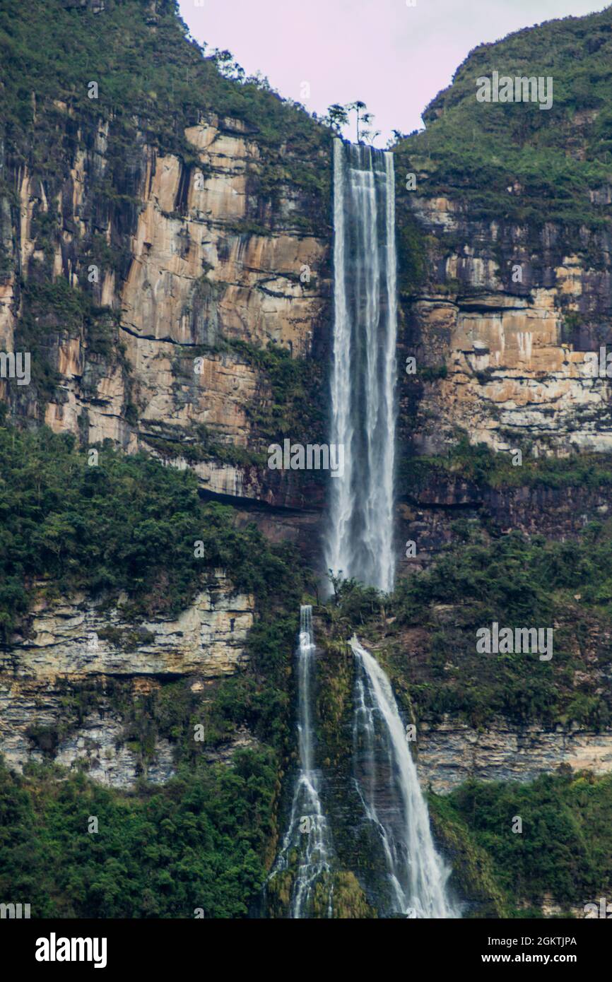 Gocta Waterfall Catarata de Gocta, one of the highest waterfalls in the world (771 m in ...