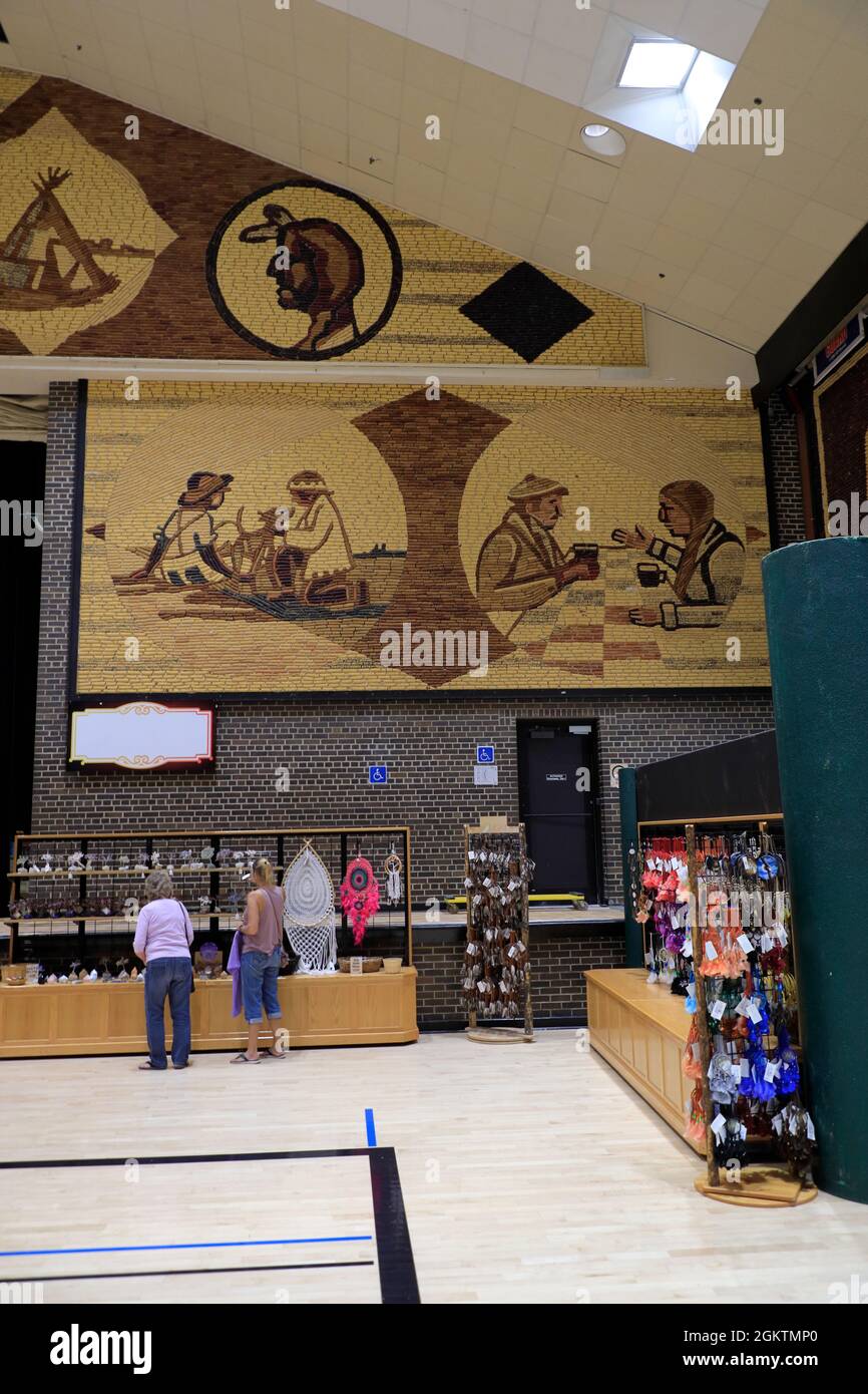 Souvenir counters inside Mitchell Corn Palace aka the World's Only Corn ...