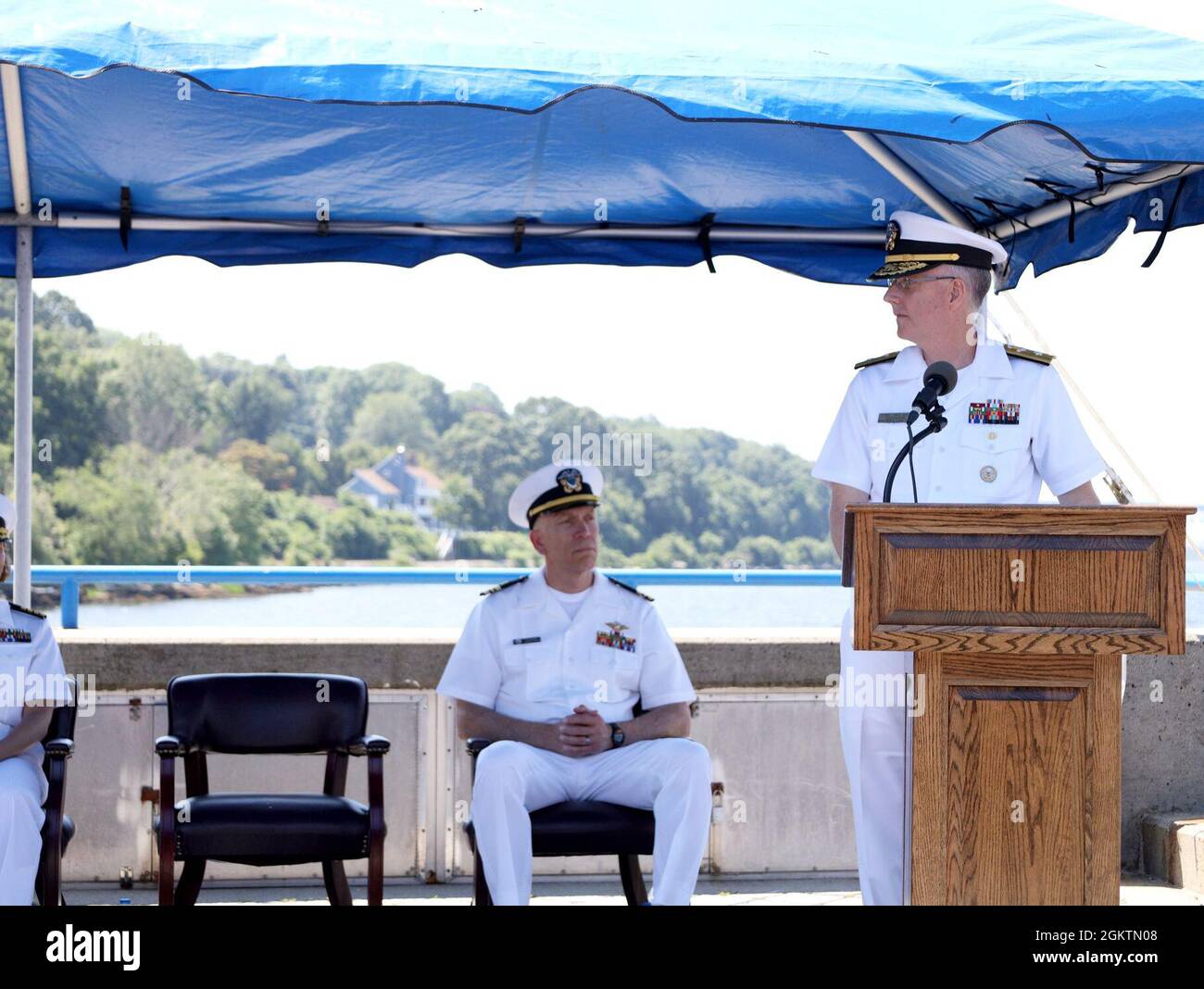Naval Medical Forces Pacific Commander Rear Adm. Tim Weber delivers ...