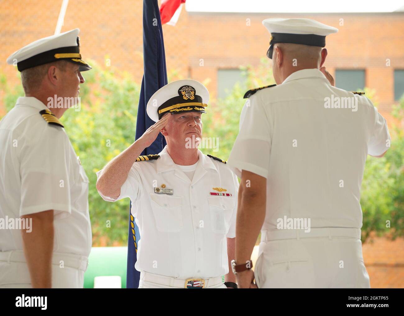 KINGS BAY, Ga. (July 1, 2021) Capt. Robert Peters (right), outgoing ...