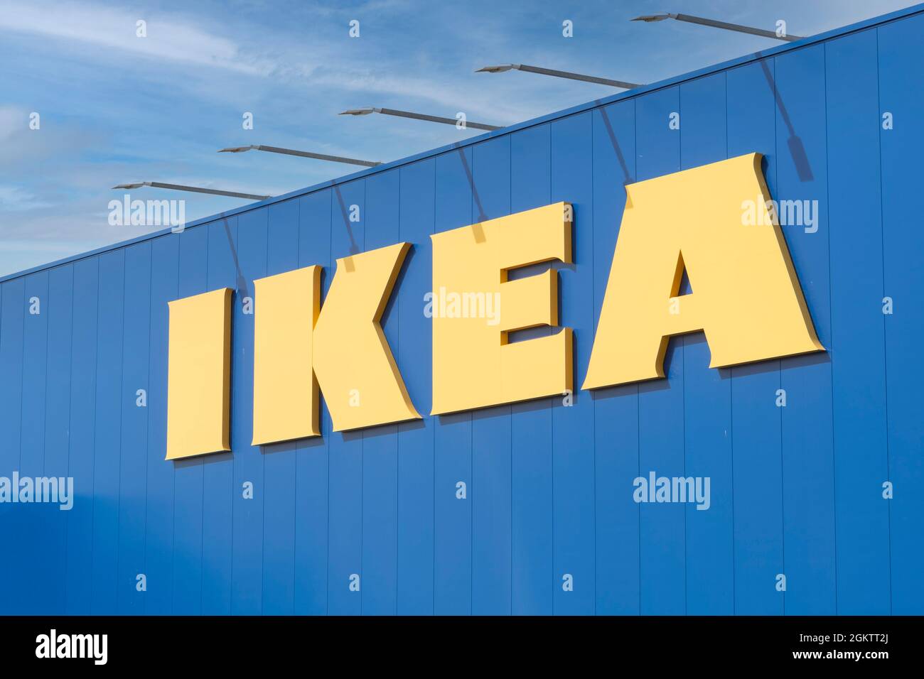 Pisa, Italy September 15, 2021 Ikea store front sign. Ikea is a