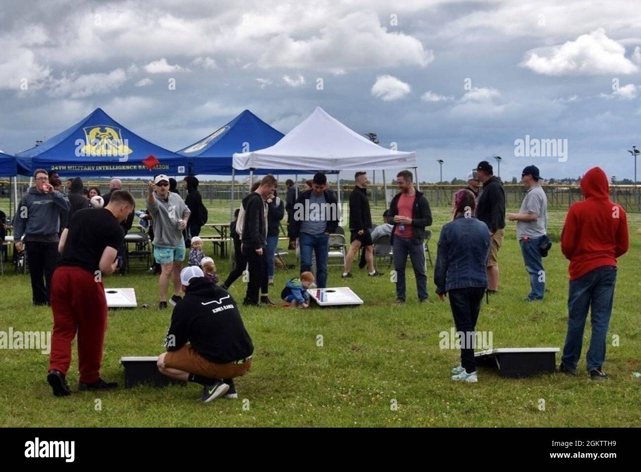 The cornhole game provided a chance to build teams during organization ...