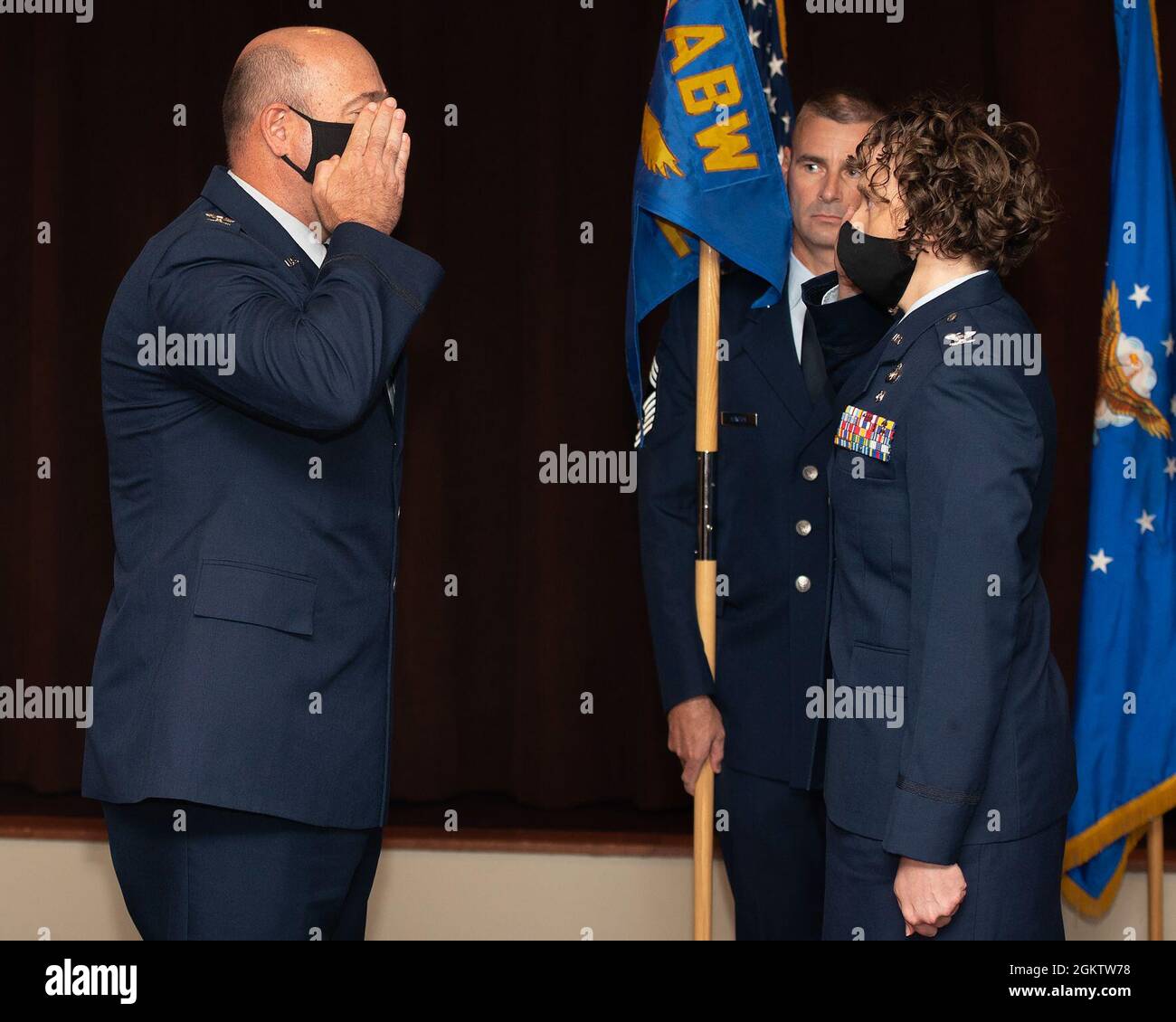 The 88th Mission Support Group holds a change of command ceremony at