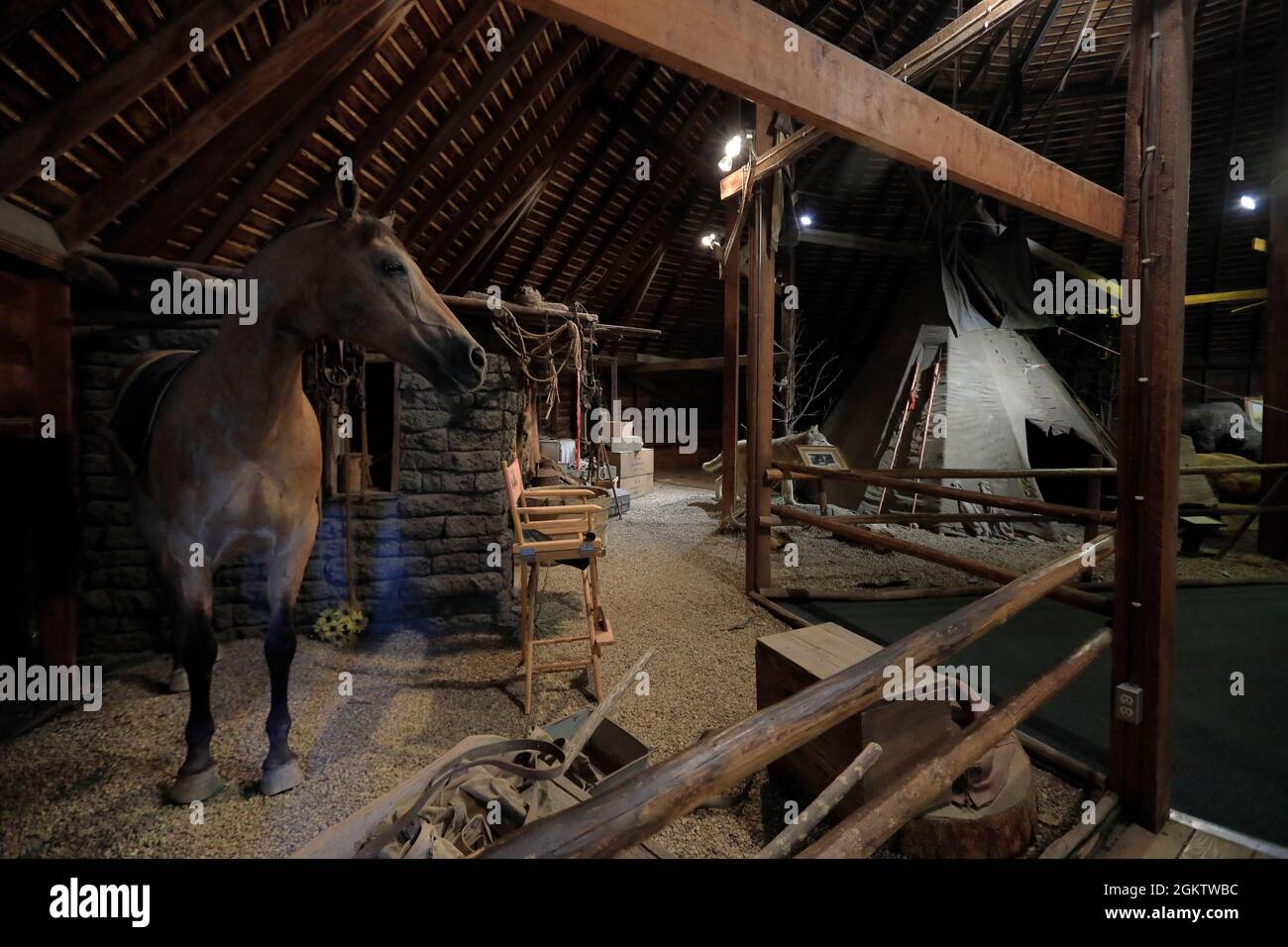 Exhibition of the props using in Hollywood movie Dances with Wolves. 1880 Town.Midland.South Dakota.USA Stock Photo
