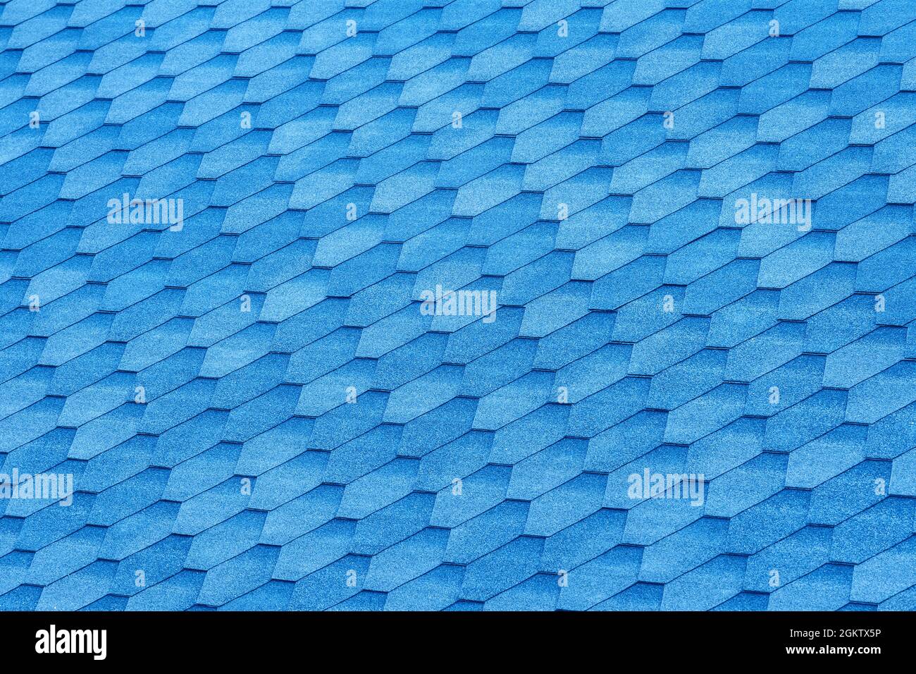 Roof tile geometric style pattern, mosaic blue abstract texture, square detail background. Stock Photo
