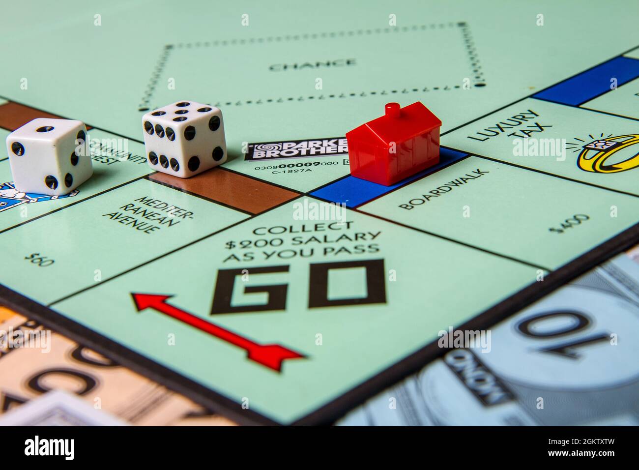 Good family game of monopoly Stock Photo