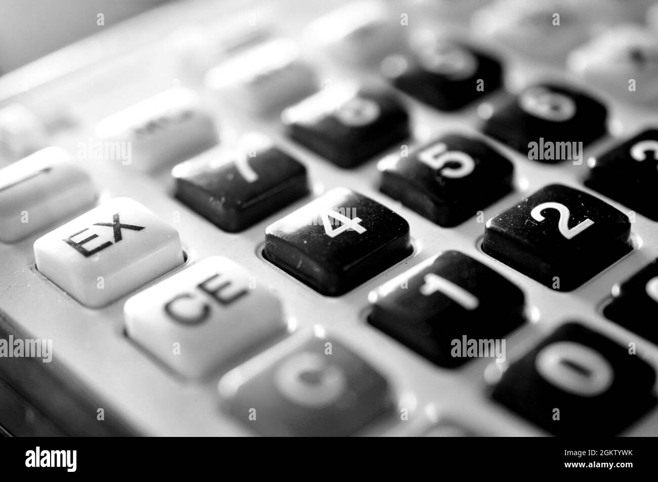 Simple Calculator with big buttons, numbers close up Stock Photo Alamy