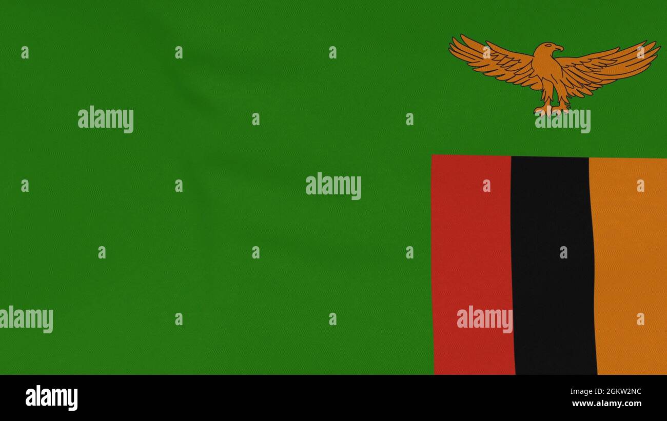 flag Zambia patriotism national freedom, 3D illustration Stock Photo