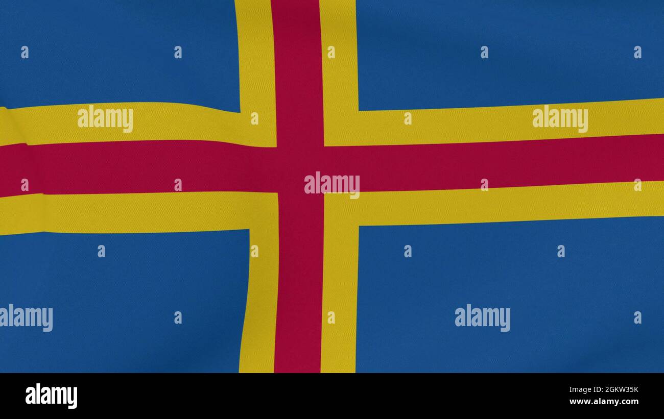 flag Aland Islands patriotism national freedom, 3D illustration Stock ...