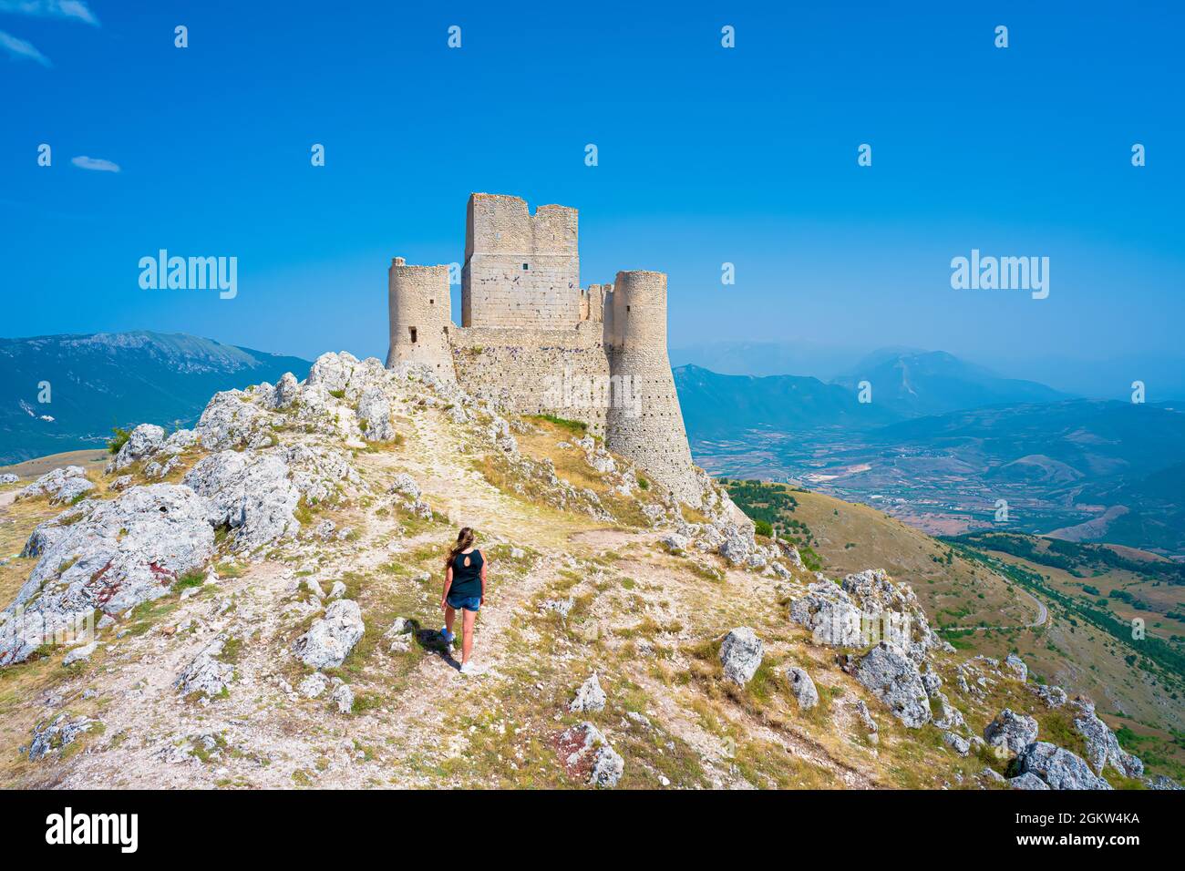 Castle of Rocca Calascio, Gran Sasso, Abruzzo, one of TOP 15 Castle in world Stock Photo
