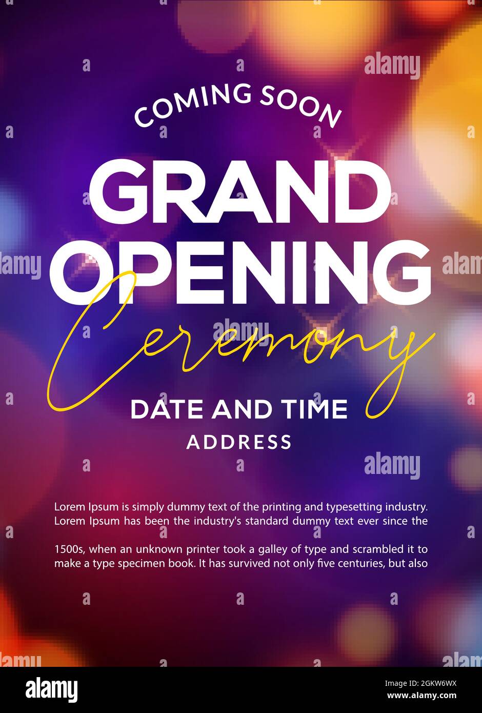 Grand Opening ceremony poster concept invitation. Grand opening event  decoration party template Stock Vector Image & Art - Alamy