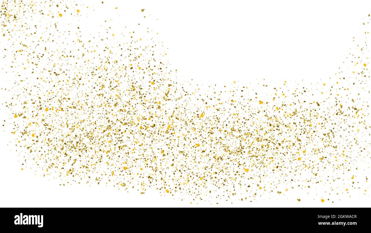 Glitter gold background sparkle dust vector confetti explosion. Golden