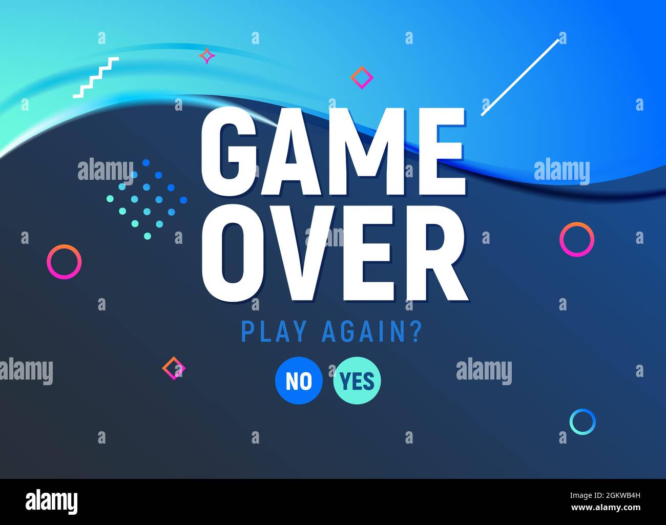 Game over vector video game screen background. Geometric game over design  banner Stock Vector Image & Art - Alamy