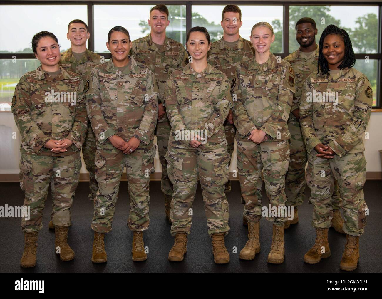 4th Force Support Squadron fitness assessment cell Airmen pose for a  photograph at Seymour Johnson Air Force Base, North Carolina, July 8, 2021.  The FAC serves all military personnel stationed and attached