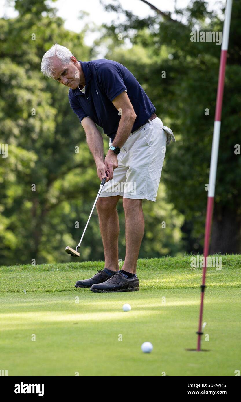 Denis R. McDonough, the U.S. Veterans Affairs Secretary, participates in  the Veterans Golf Tournament at Marine Corps Base Quantico, Virginia, June  9, 2021. The Veterans Golf Tournament was hosted on the Medal
