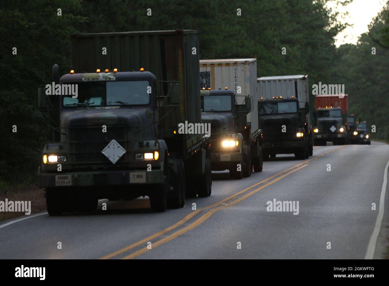 835th Transportation Company arrive at Fort Polk, La. in support of