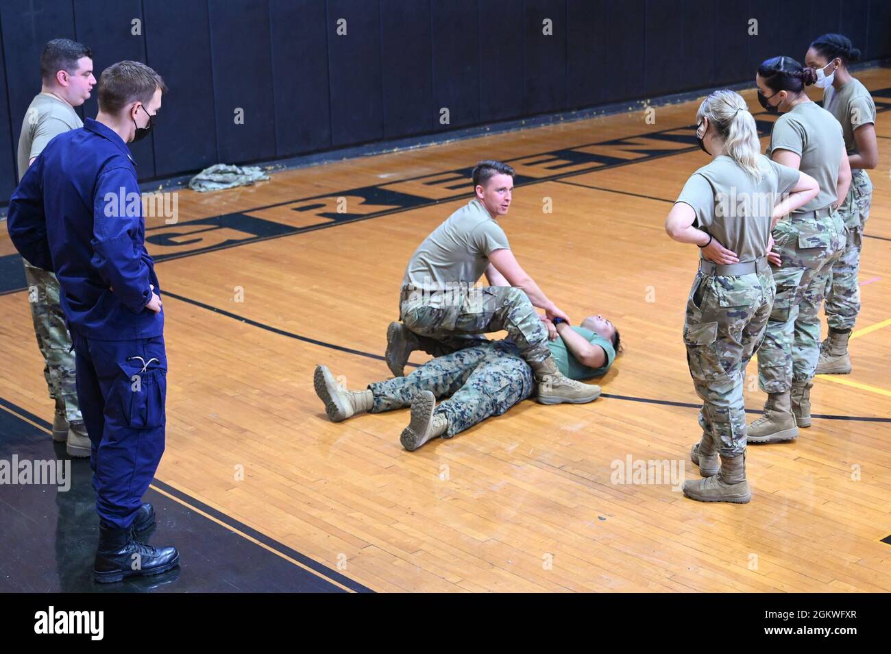 U.S. Air Force Tech Sgt. Adam Murphy teaches a Blast Injury Class to a ...