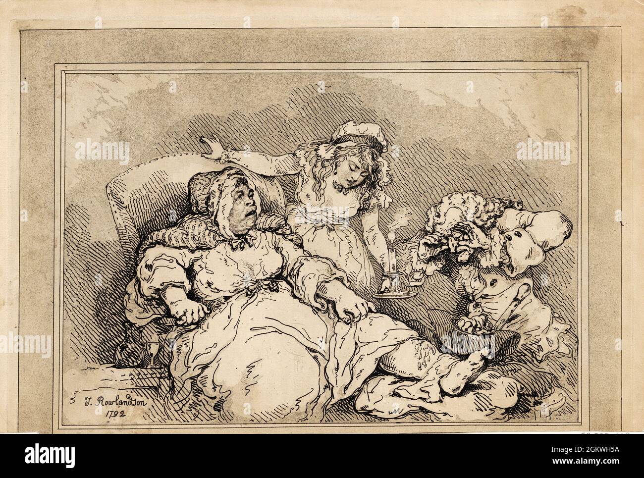 A Bawd on her last legs 1792 Artist: Thomas Rowlandson (1756-1827) an English artist and caricaturist of the Georgian Era. A social observer, he was a prolific artist and print maker.  Credit: Thomas Rowlandson/Alamy Stock Photo