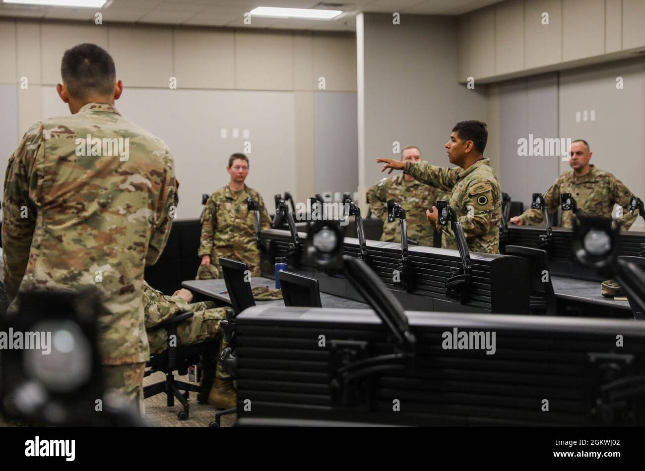 U.S. Army leaders participating throughout Forager 21 hold a meeting at ...