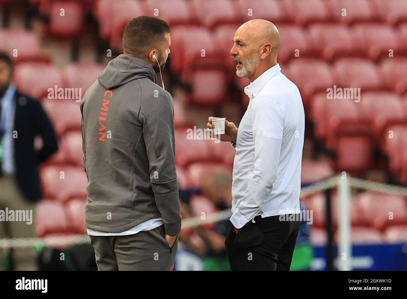Liverpool, UK. 15th Sep, 2021. Stefano Pioli head coach of AC Milan arrives at Anfield in Liverpool, United Kingdom on 9/15/2021. (Photo by Mark Cosgrove/News Images/Sipa USA) Credit: Sipa USA/Alamy Live News Stock Photo