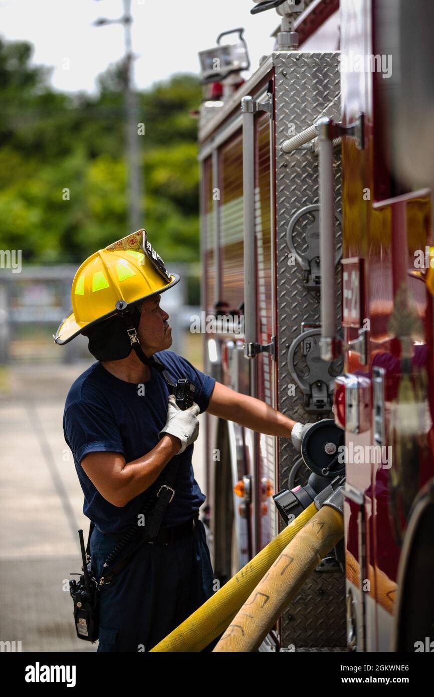 Masahiko Yamauchi, a fire engine driver engineer with the Marine Corps ...
