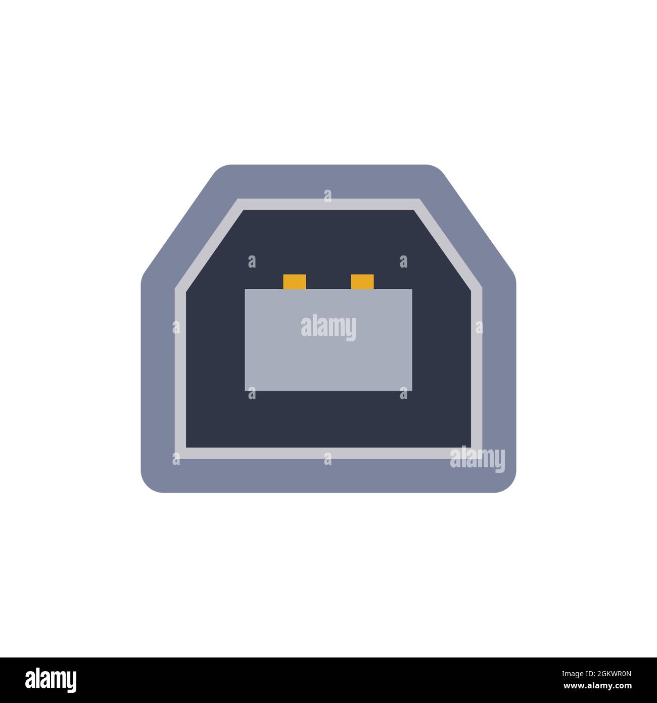 USB B 2.0 pc universal connector icon. Vector graphic illustration of Port  in flat style. USB type, video and audio port. Displayport and other comput  Stock Vector Image & Art - Alamy