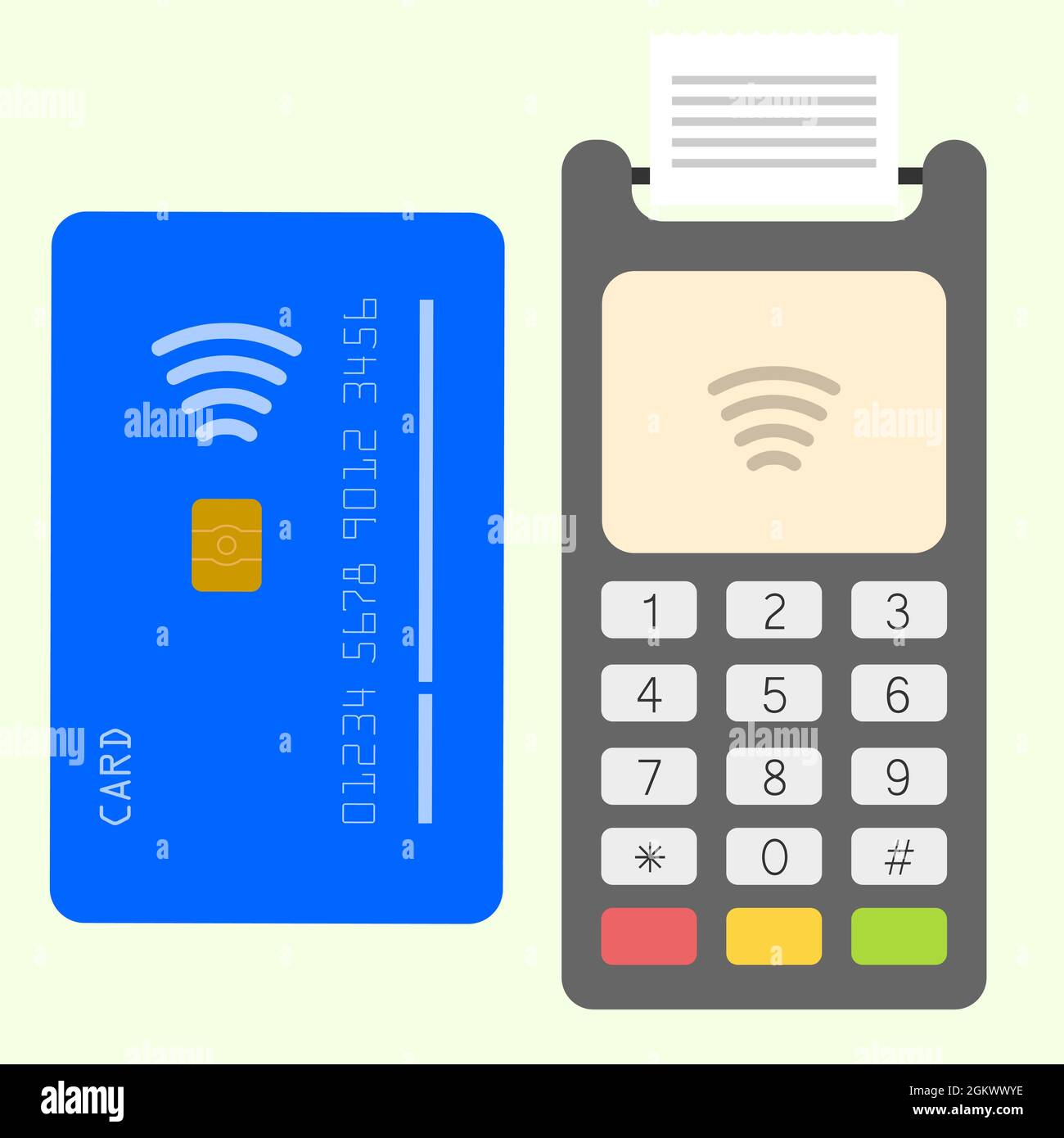 Contactless payment, nfc, credit card purchase, payment, tap to pay vector stock illustration Stock Vector