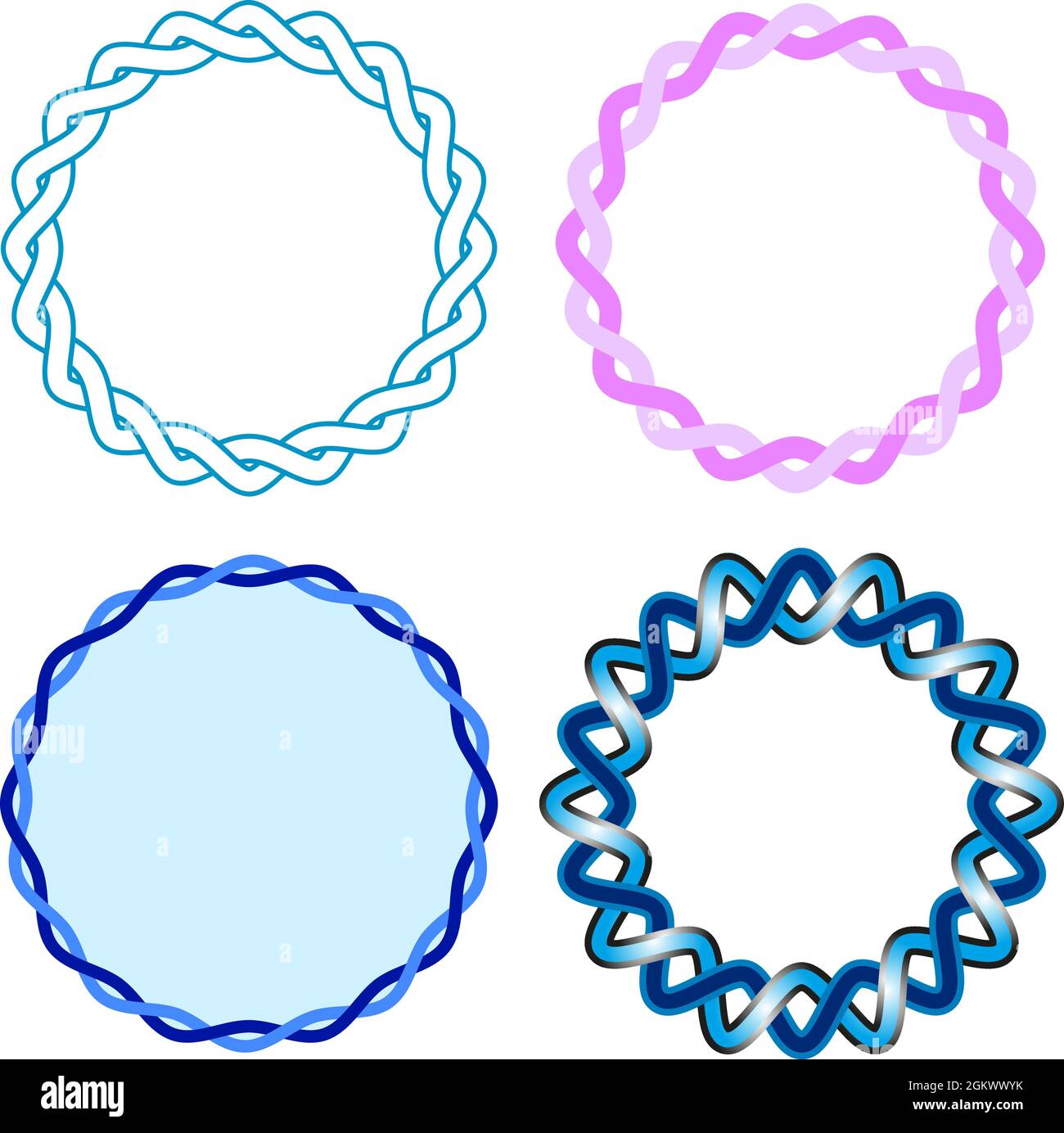 Intertwined line, circular chain, vector, illustration, computer graphic Stock Vector