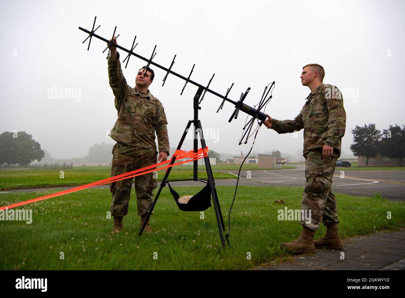 U.S. Air Force Airman Patrick Salsberry (left), 86th Communication