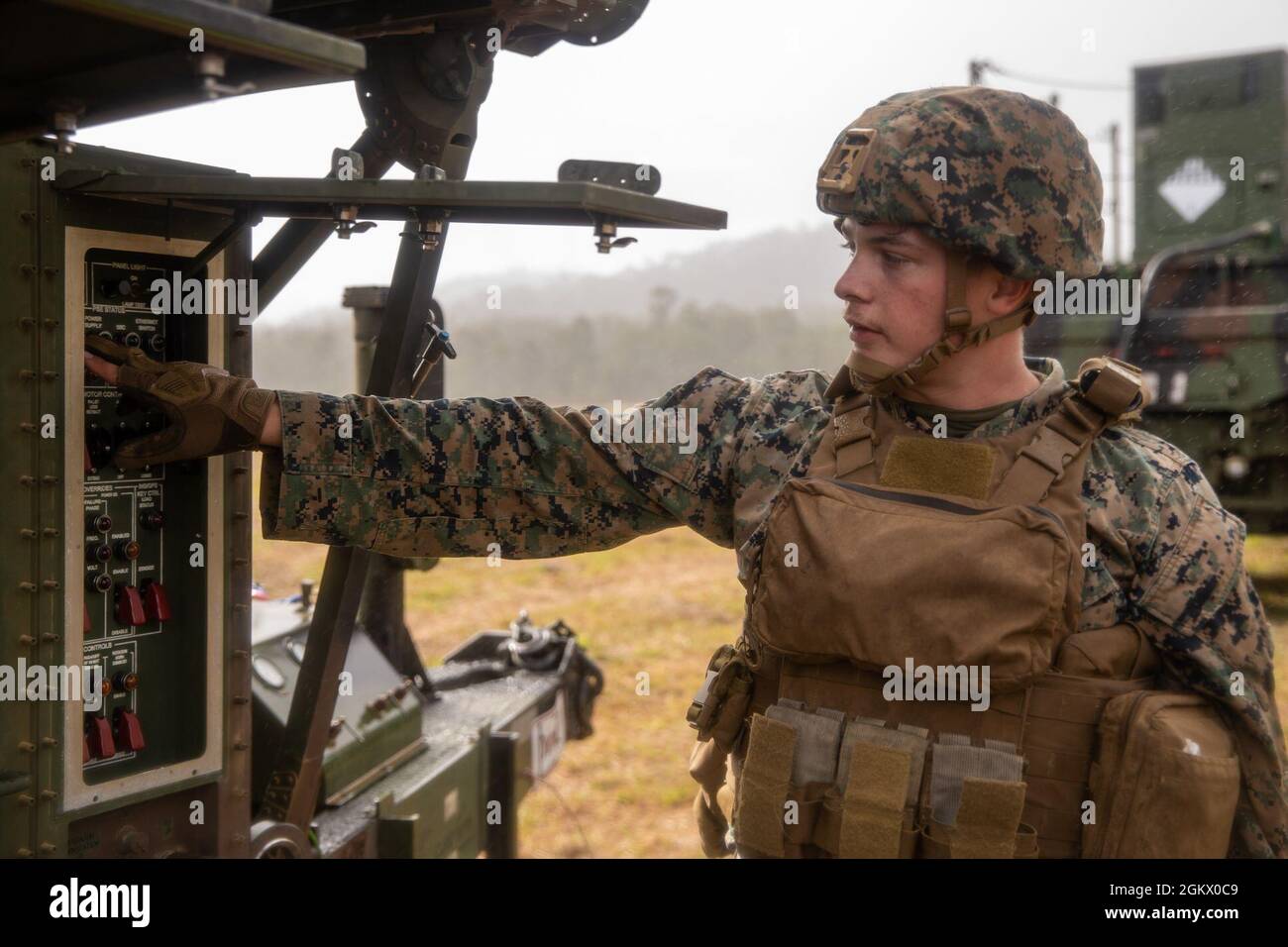 U.S. Marine Corps Lance Cpl. Michael Walker, a field artillery radar