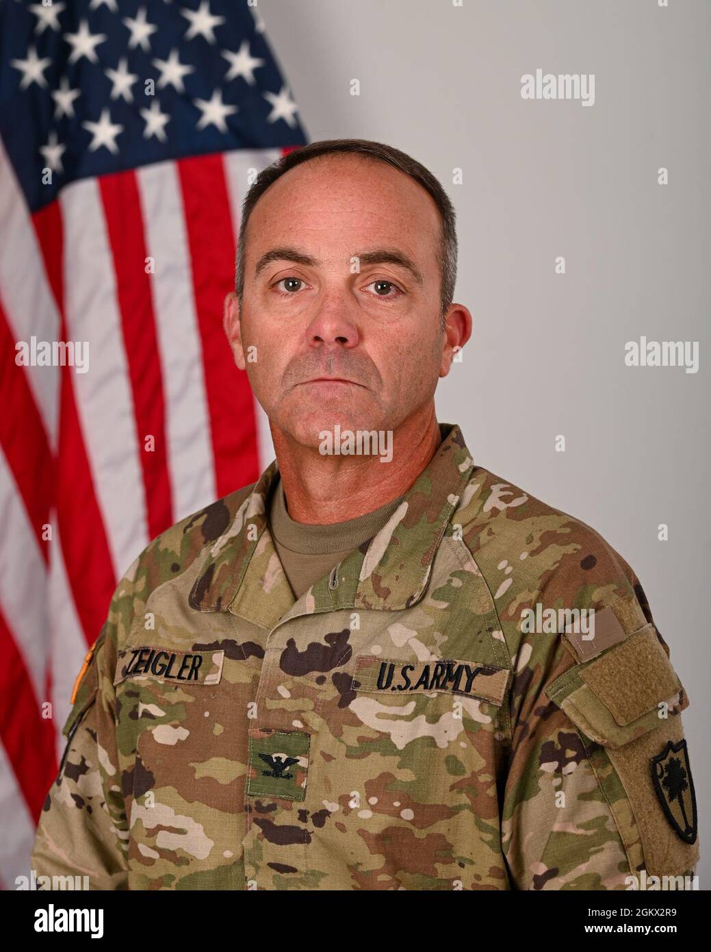 The South Carolina National Guard announces U.S Army Col. Richard Zeigler, III as the next commander of the 218th Regional Training Institute in Eastover, South Carolina. Stock Photo
