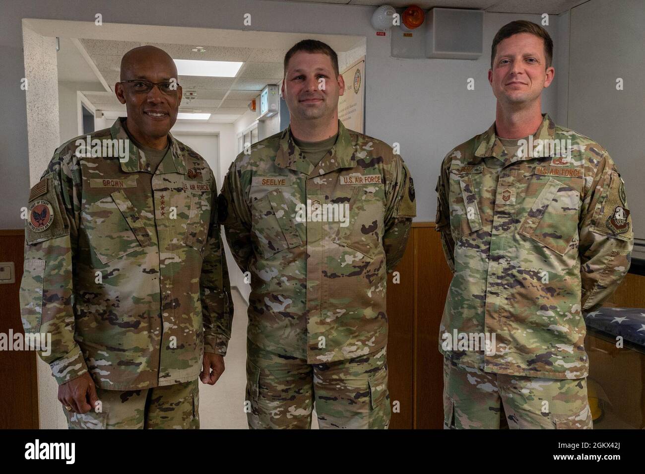 Air Force Chief of Staff Gen. CQ Brown, Jr., poses for a photo with ...