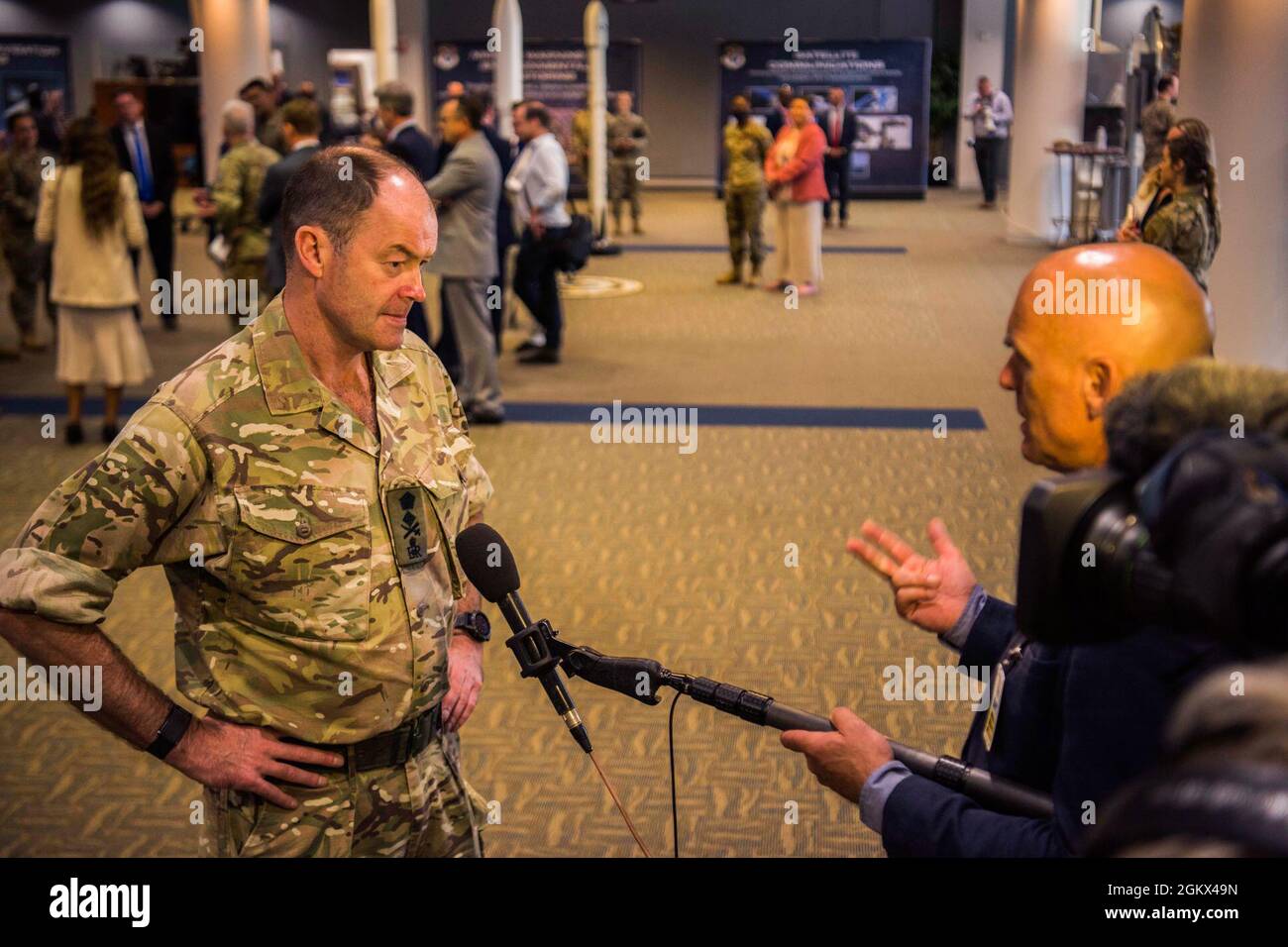 Gen. Sir Patrick Sanders, U.K. Strategic Command commander, conducts an