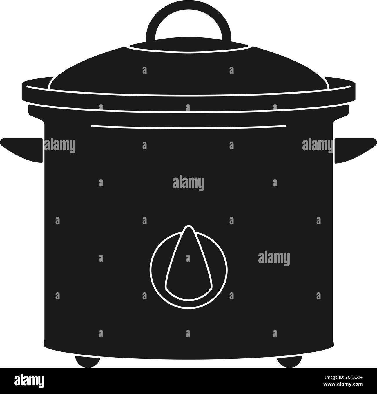 Slow cooker cooking pot in vector icon Stock Vector Image & Art Alamy