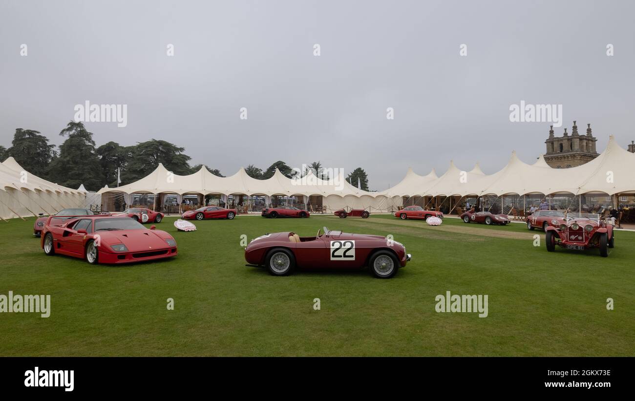 The Red Collection at the Concours d’Elegance held at Blenheim Palace on the 5th September 2021 Stock Photo