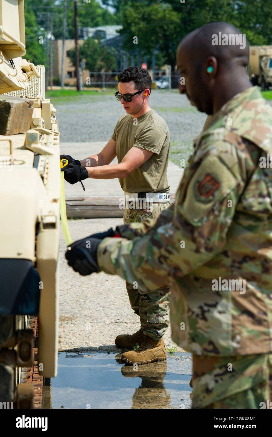 U.S. Air Force Staff Sgt. Michael McBride, a joint inspector with the 35th Aerial Port Squadron