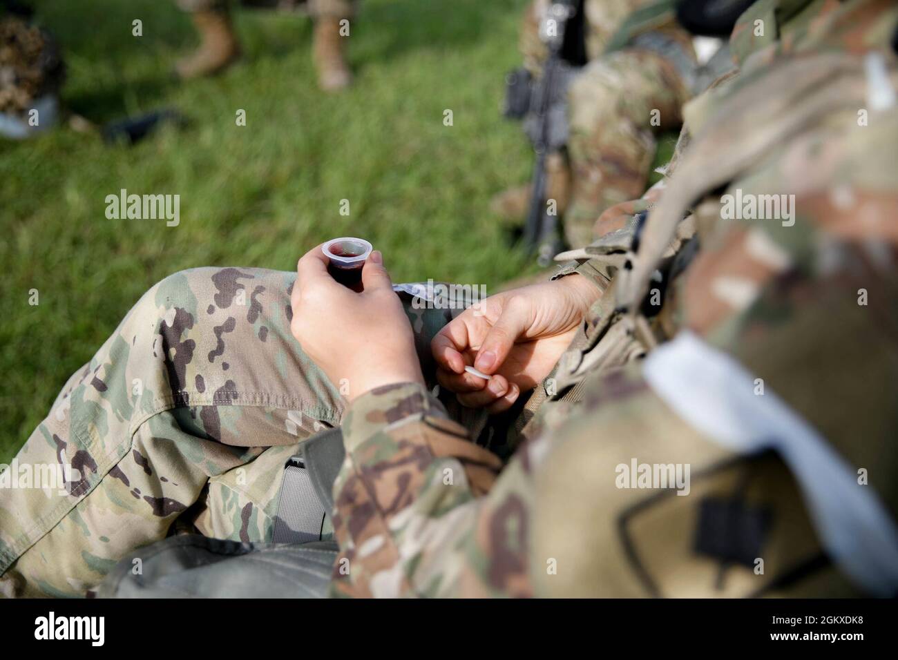 Soldiers were given individually prepackaged communion during the