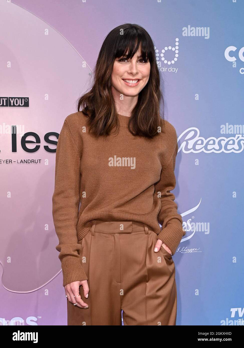 Berlin, Germany. 15th Sep, 2021. Lena Meyer-Landrut arrives for the show of  her label "a lot less by Lena Meyer-Landrut" as part of the About You  Fashion Week at Kraftwerk. About You,