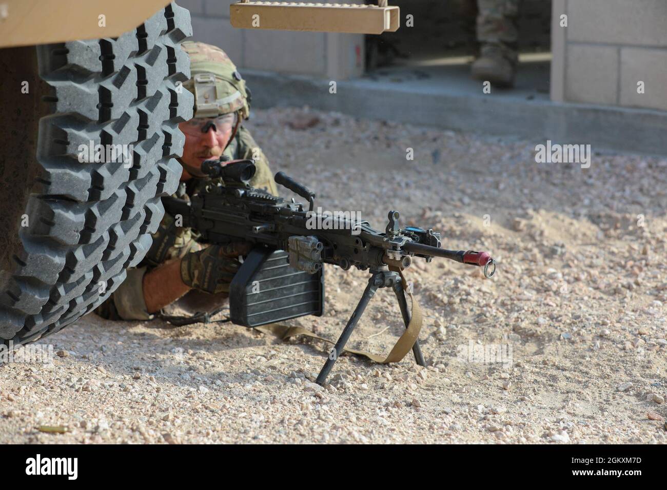 A Soldier assigned to the 45th Infantry Brigade Combat Team, fires his ...