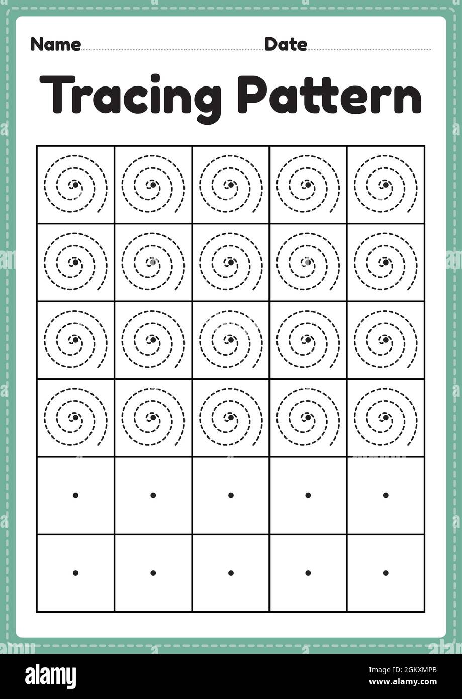 Tracing Pattern Spiral Lines Worksheet For Kindergarten Preschool And Tracing Pattern Spiral Lines Worksheet For Kindergarten Preschool And