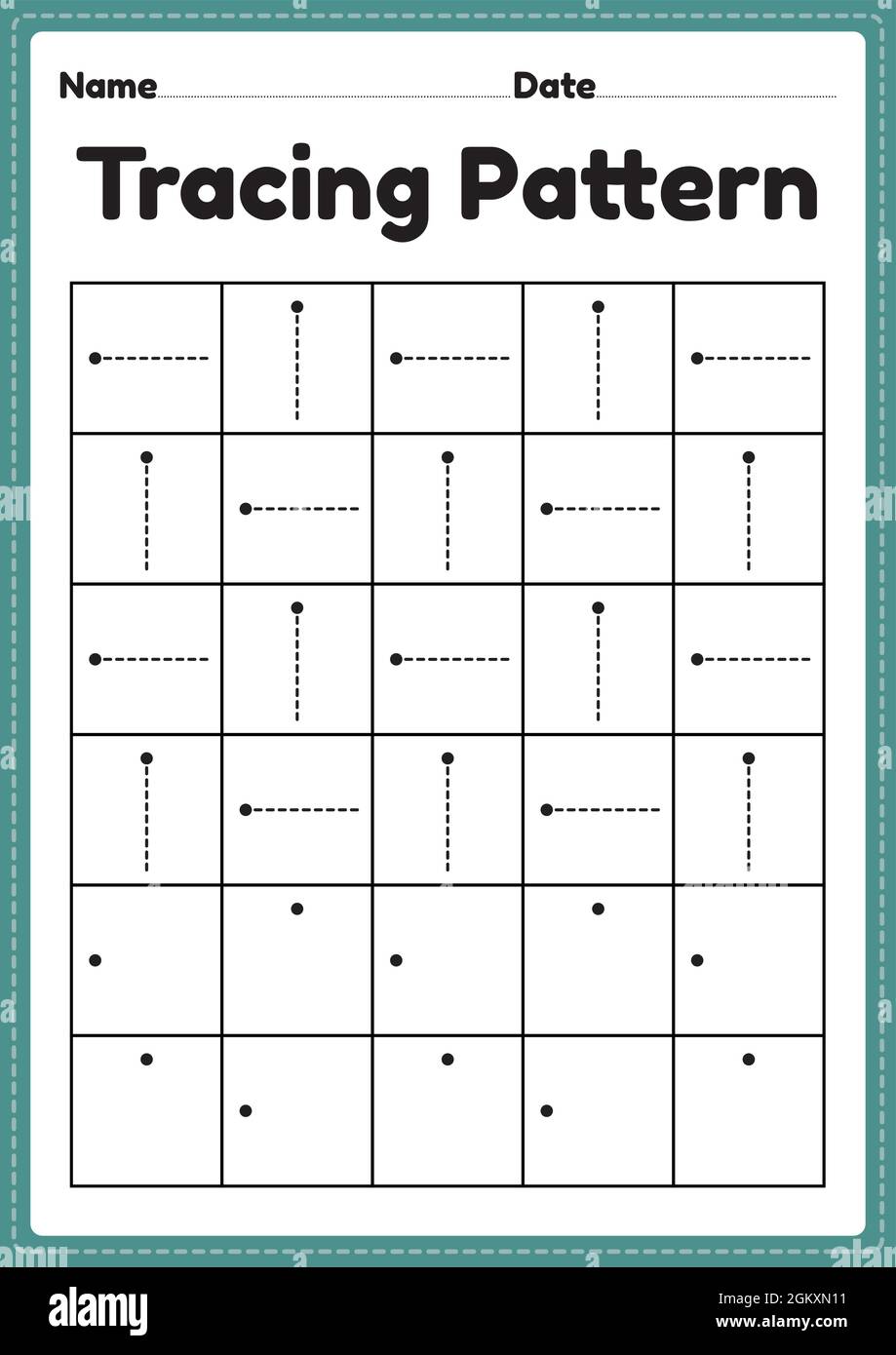 Tracing pattern worksheet sleeping and standing lines for kindergarten,  preschool and Montessori school kids to improve handwriting practice  activitie Stock Vector Image & Art - Alamy