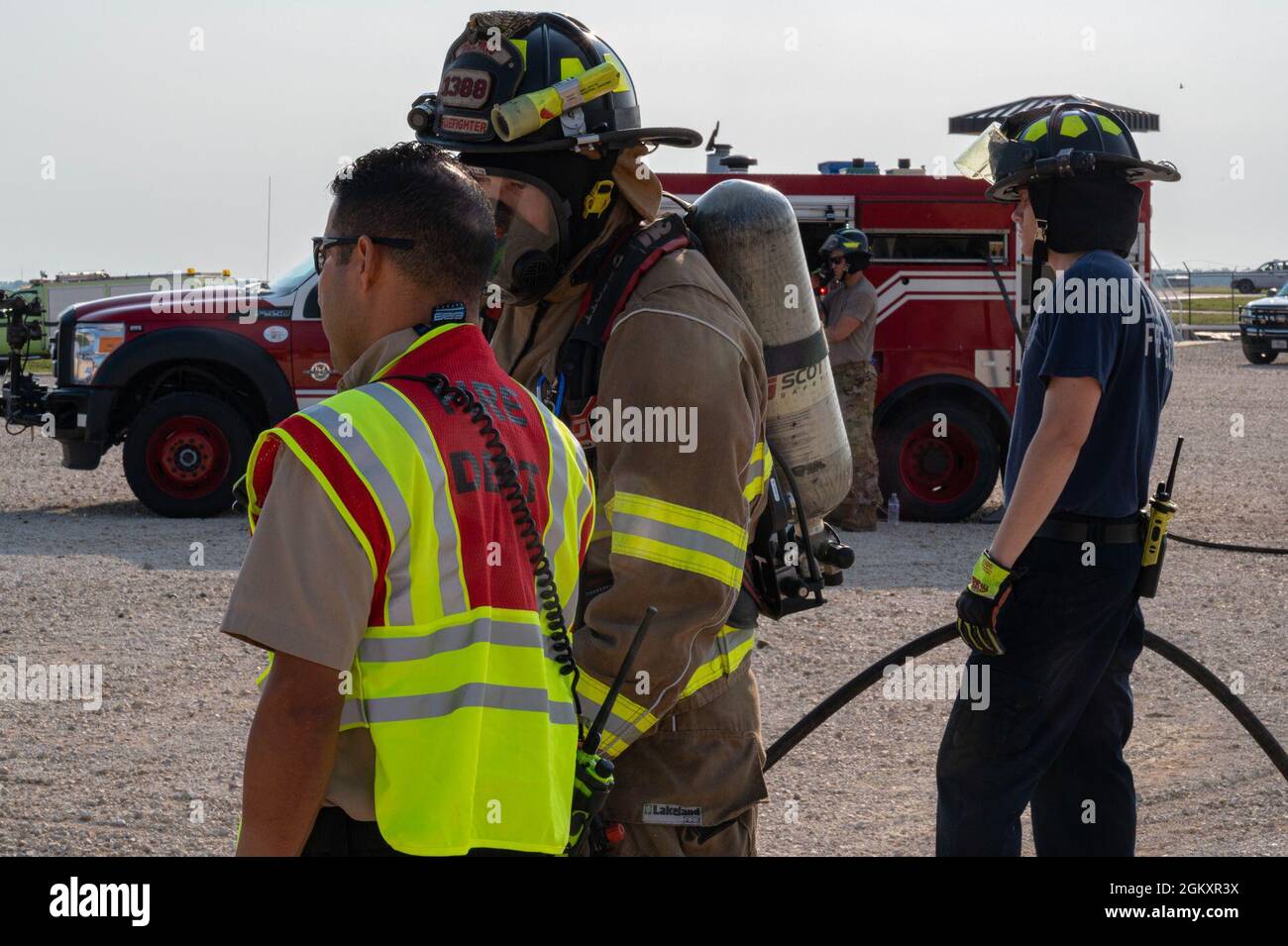 Members of Del Rio fire department and Laughlin 47th Civil Engineer