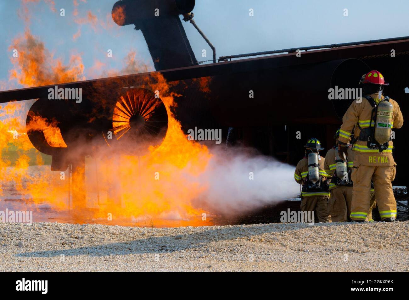 Members of Del Rio fire department and Laughlin 47th Civil Engineer