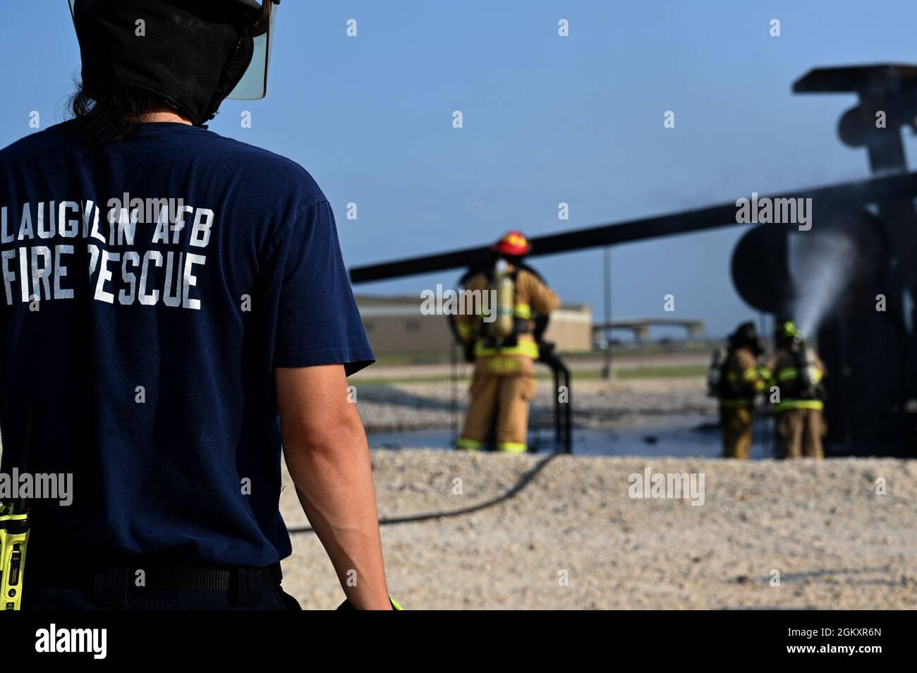 Members of Del Rio fire department and Laughlin 47th Civil Engineer