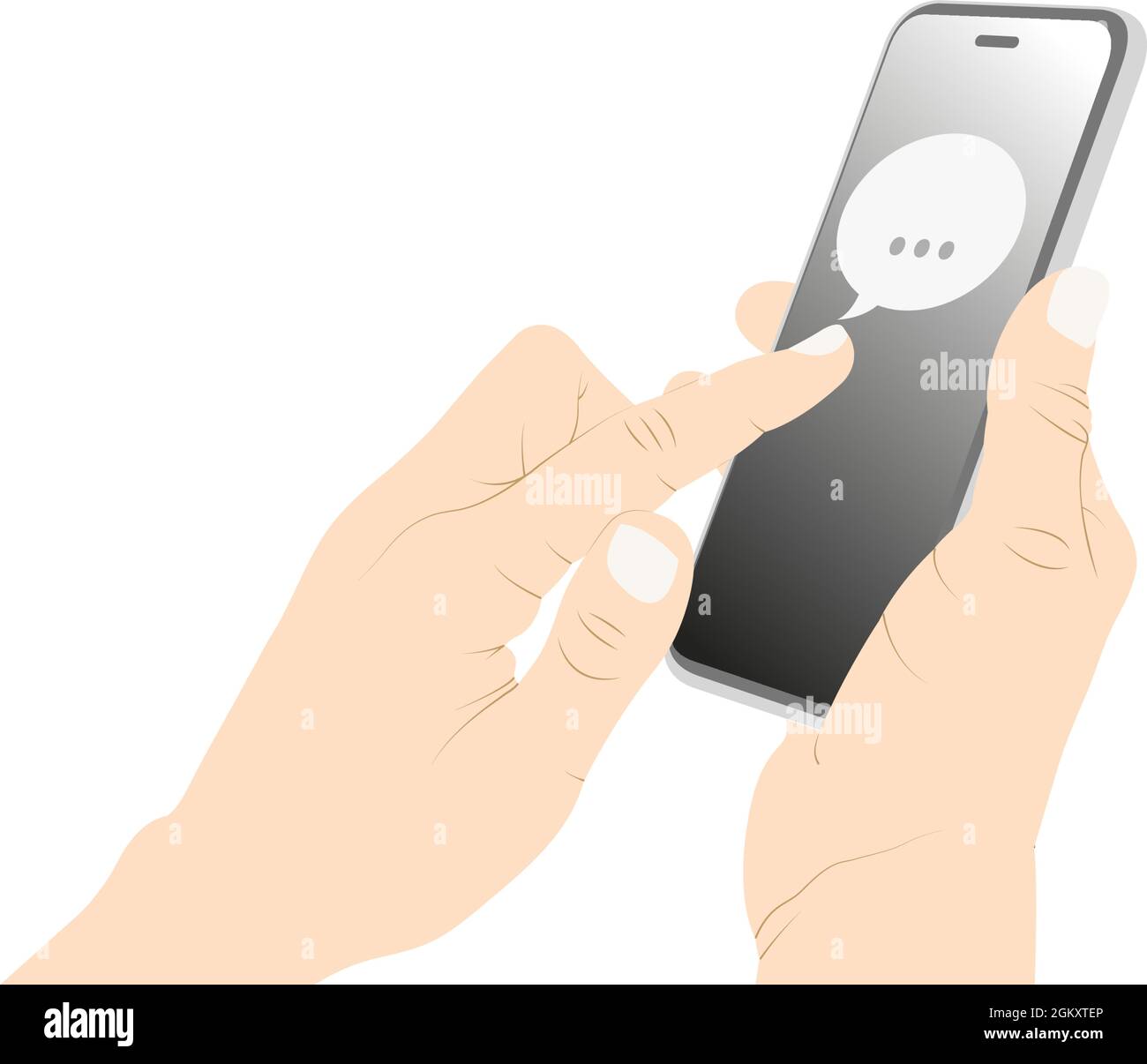 Messaging, while using a smartphone, chat, talk, conversation vector stock illustration. Stock Vector