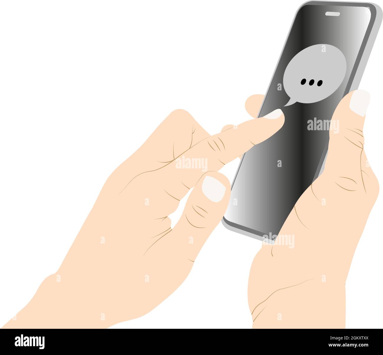 Messaging, while using a smartphone, chat, talk, conversation vector stock illustration. Stock Vector